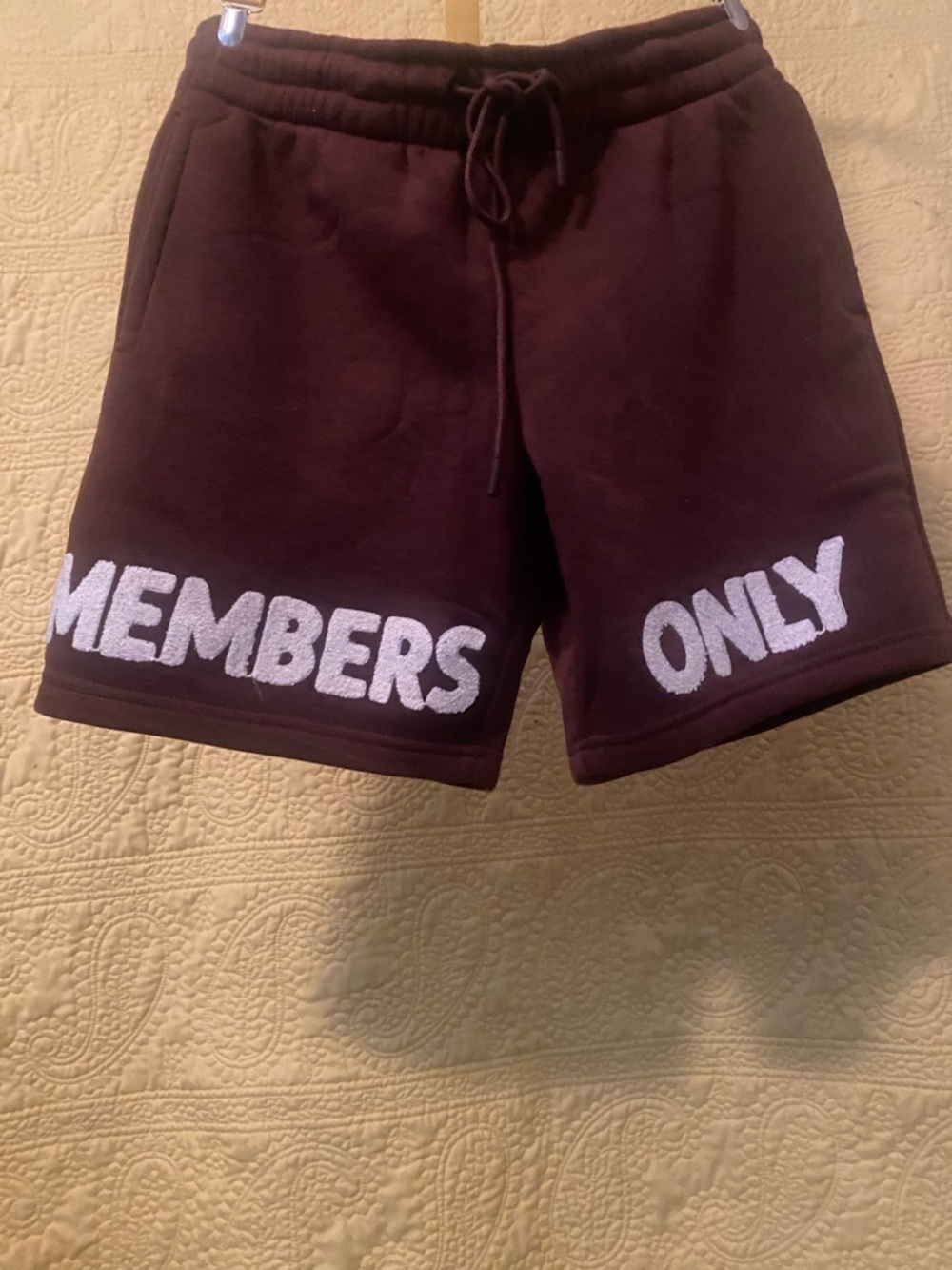 Members Only Brown Fleece Drawstring Shorts